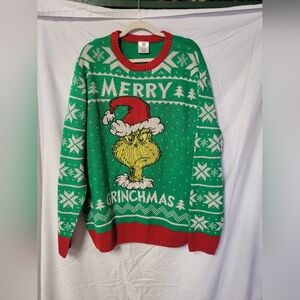 Festive Green Grinchmas Crewneck Sweater